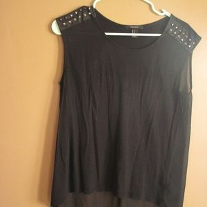 Black Studded Loose Tank Top Size S/M